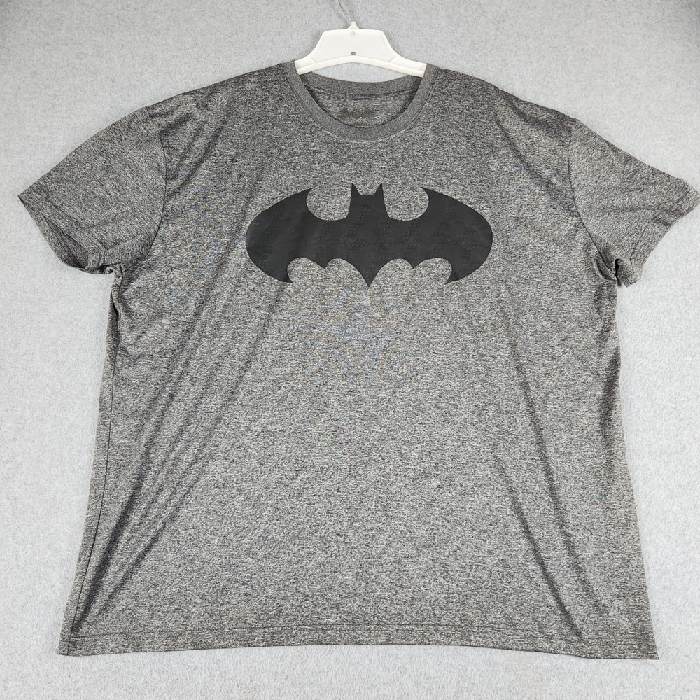Batman T Shirt Mens 2XL Gray Heather Graphic Logo Short Sleeve Regular Crew Neck